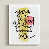 "you are the best thing that ever happened to me" - Art Print in love by Qing Ji - Framed Canvas