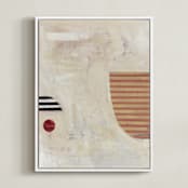 "DROP THE BALL" - Art Print in Cream by Keren Toledano - Framed Canvas