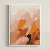 "Soft Earths" - Art Print in earthy clay by Svitlana Martynjuk - Framed Canvas