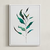"Eucalyptus Foliage" - Art Print in Eucalyptus Green by jinseikou - Framed Canvas