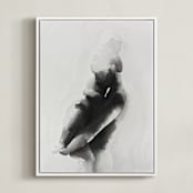 "mother embrace" - Art Print in Black by Kate Ahn - Framed Canvas