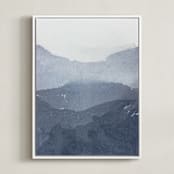 "Sacred Beginning No. 1" - Art Print in Indigo by Julia Contacessi - Framed Canvas