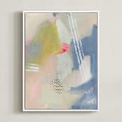 "Blue Jeans" - Art Print in Denim by Lindsay Megahed - Framed Canvas