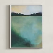 "Whispering Pines" - Art Print in Whisper Green by AlisonJerry - Framed Canvas