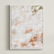 "Whispered 1" - Art Print in coral by Melanie Severin - Framed Canvas