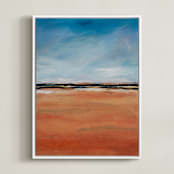 "Under the Sky II" - Art Print in burnt sienna by Leslie Lemberg Studio - Framed Canvas