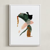 "Calm Forest No. 20" - Art Print in Forest Green by Cait Courneya - Framed Canvas