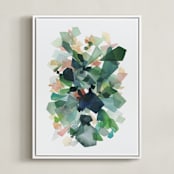 "Emerald Gems" - Art Print in Emerald Green by Yao Cheng Design - Framed Canvas