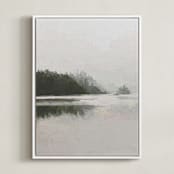"LakeView II" - Art Print in Misty Grey by Amy Hall - Framed Canvas