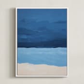 "Blue Horizon" - Art Print in deep blue by Colleen Ehrlich - Framed Canvas