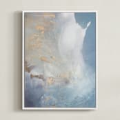 "Undertow" - Art Print in Gray Blue by Julia Contacessi - Framed Canvas