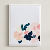 "January Botanical Abstract Print" - Art Print in Blush by Caryn Owen - Framed Canvas