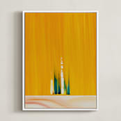 "Emerging" - Art Print in Orange Yellow by Jennifer Spencer - Framed Canvas