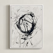 "Tour de Force I" - Art Print in Shades of Gray by Carmen Guedez - Framed Canvas