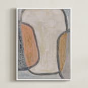 "calm distress" - Art Print in beachy grey by Kate Cawood - Framed Canvas