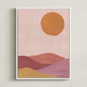 "Sand mountains" - Art Print in Apricot by Annie Shapiro - Framed Canvas