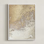 "Aurum Sand No. 3" - Art Print in Gold by Julia Contacessi - Framed Canvas