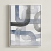 "Piping 2" - Art Print in Gray Tones by Kim Colthurst Johnson - Framed Canvas