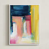 "Flags" - Art Print in midnight by Lindsay Megahed - Framed Canvas