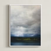 "Rain and Light" - Art Print in Rain Blue by Brian Sostrom - Framed Canvas