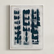 "Domino Effect" - Art Print in Deep Sea by Lorent and Leif - Framed Canvas