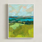 "Shore Thing" - Art Print in Sea Green by Jess Franks - Framed Canvas