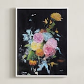 "The Blooming of Bliss" - Art Print in Black by Mary Ketch - Framed Canvas