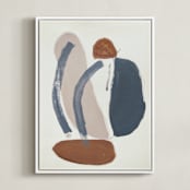 "Tracks No. 3" - Art Print in Indigo by Kara Schlabaugh - Framed Canvas