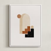 "Rustic Geometry 1" - Art Print in Terracotta by Iveta Angelova - Framed Canvas