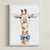 "Dapper Giraffe" - Art Print in Giraffe by Kristin Dills - Framed Canvas