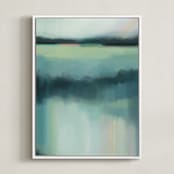 "Blue lagoon" - Art Print in Sea Green by AlisonJerry - Framed Canvas