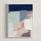 "Fit in" - Art Print in Navy by Yaling Hou Suzuki - Framed Canvas