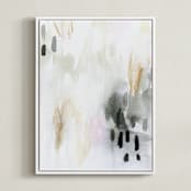 "Ever Softly" - Art Print in Charcoal by Melanie Severin - Framed Canvas