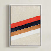 "Retro Stripes" - Art Print in White by Celeste Duffy - Framed Canvas