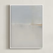 "Winter Beach" - Art Print in White by Sadie Holden - Framed Canvas