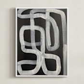 "A Twist, A Turn, A Path" - Art Print in Charcoal by Deborah Velasquez - Framed Canvas