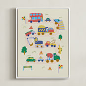 "Big and Small Vehicle" - Art Print in Ivory by Kartika Paramita - Framed Canvas
