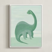 "Painted Dinos 1" - Art Print in Forest by Teju Reval - Framed Canvas