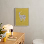 "Sunshine Alpaca" - Art Print in Yellow by SALLY MURPHY - In a Room