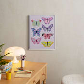"Vibrant Butterflies" - Art Print in Blush by Cass Loh - In a Room