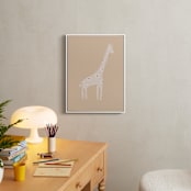 "Sweet giraffe." - Art Print in Neutral Beige by Dawn Smith - In a Room