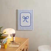 "Coquette Blue Bow" - Art Print in Blue by Vivi Furlong - In a Room