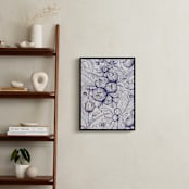 "Flora" - Art Print in Royale Blue by Jiny He - In a Room