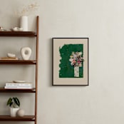 "Bouquet against painted green background" - Art Print in Green Bouquet by Bethania Lima - In a Room