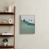 "Tahoe Mountainscape" - Art Print in pale mint green by Caryn Owen - In a Room