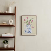 "Toile Blooms 2" - Art Print in Vanilla by Teju Reval - In a Room
