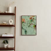"Fleeting Roses, Autumn" - Art Print in Sage Green by Sonal Nathwani - In a Room