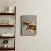 "Pears on a Plate" - Art Print in Mustard Olive by Wendy Keller - In a Room