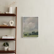 "Rosy Tomorrow II" - Art Print in Grey Blue by Stephanie Goos Johnson - In a Room
