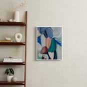 "Mother Holds" - Art Print in Blue Green by Mary Gaspar - In a Room